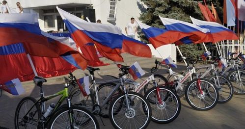 Велопробег, посвященный Дню Российского флага, в Лесосибирске